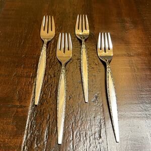 Oneida Community VENETIA Set of 4 Salad Forks Stainless Flatware 7"
